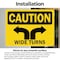 Signmission Wide Turns, 14 in W x Rectangle, Vinyl Decal OS-2PACK-CS-D-1014-L-19261 - alternate 5